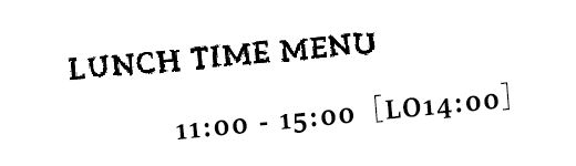 LUNCH TIME MENU